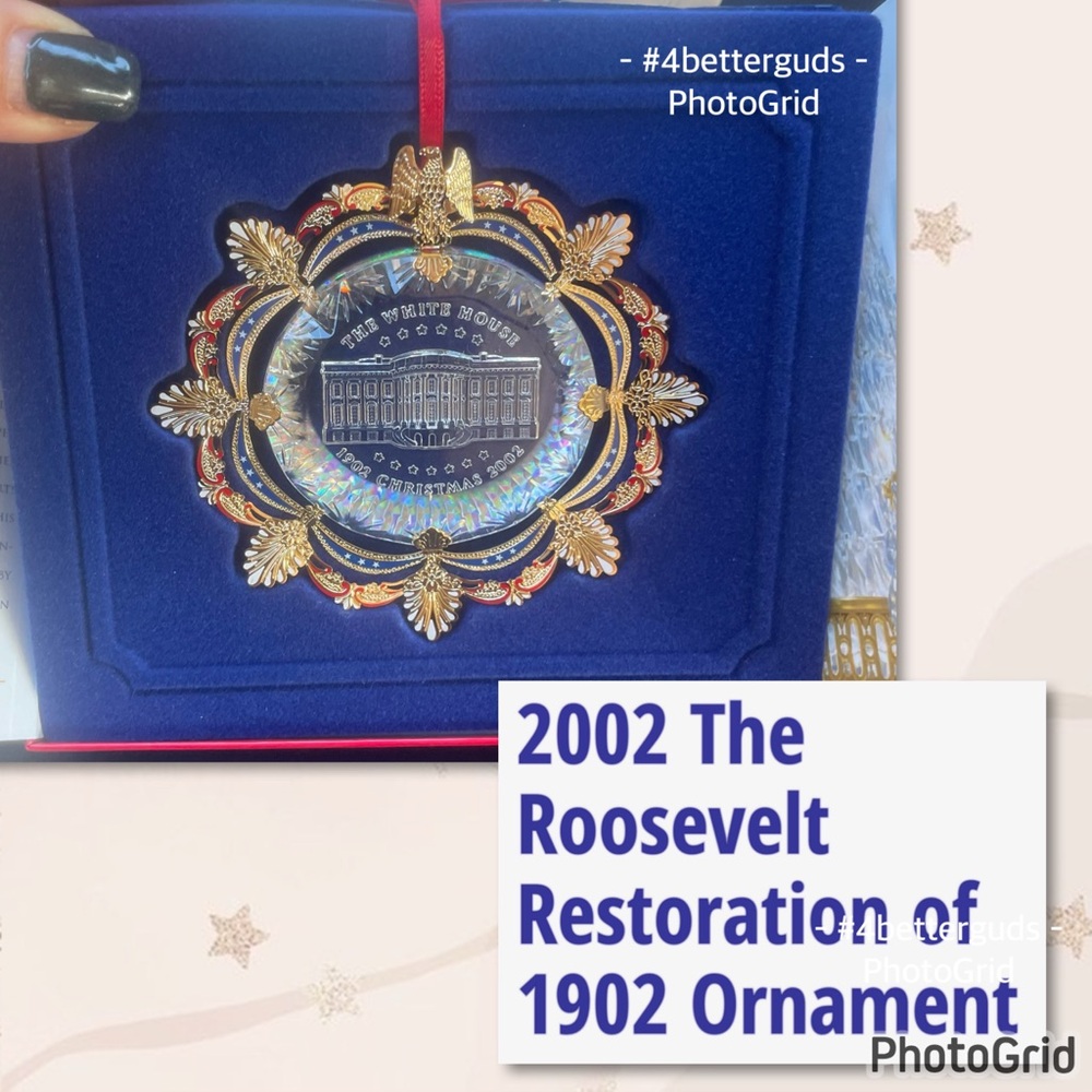 New 2002 White House Roosevelt 1902 Crystal Chandeliers Historical Ornament